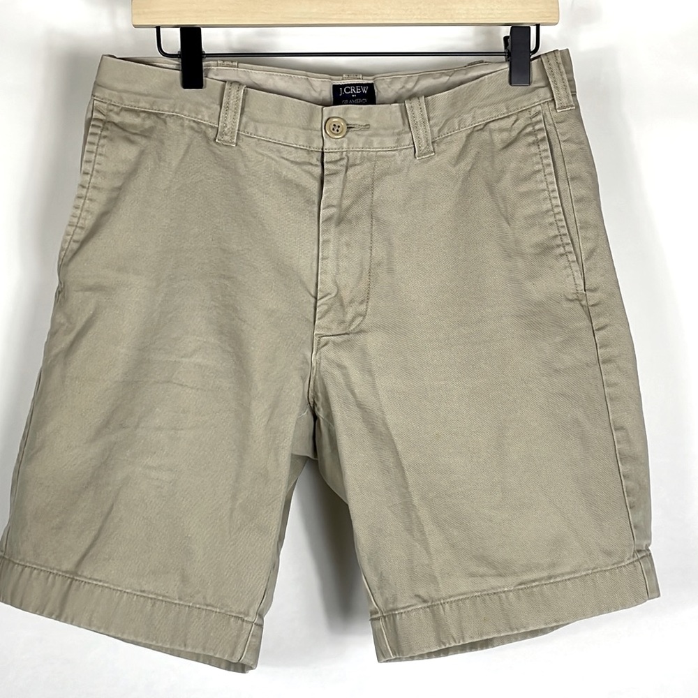 Men's J.Crew 31" W, 100% Cotton, 8.75" inseam, flat front chinos.